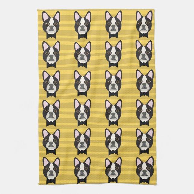 Boston Terrier Tea Towel (Vertical)