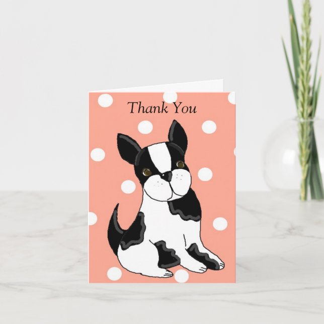 Boston Terrier Thank You Card (Front)