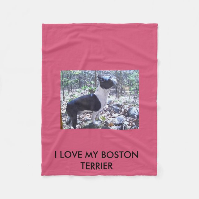 Boston Terrier Throw Fleece Blanket (Front)