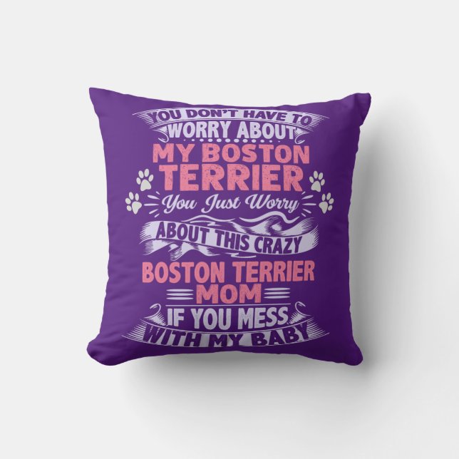 "Boston Terrier" throw pillow. Throw Pillow (Front)