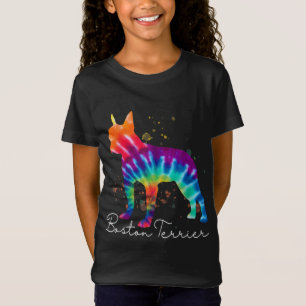 Boston Terrier Tie Dye Rainbow Dog Lover T-Shirt