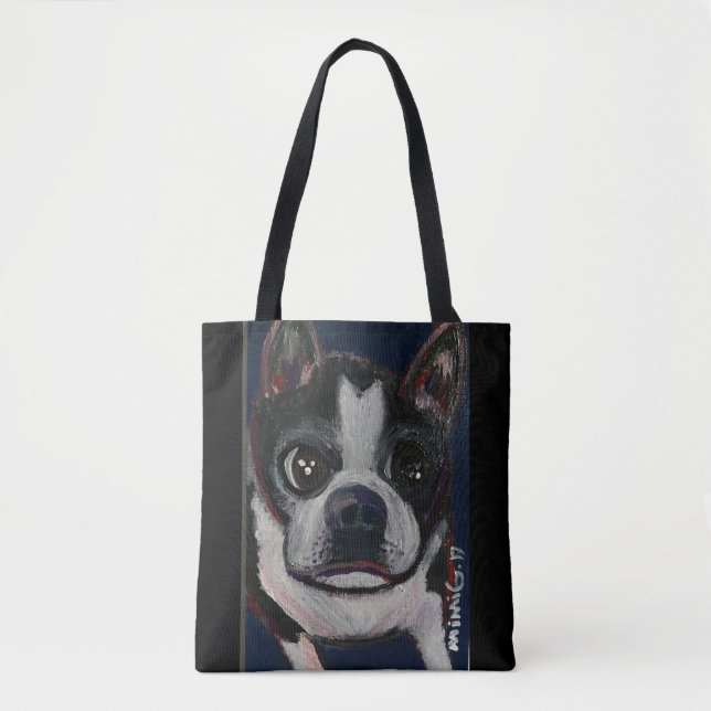 Boston Terrier Tote Bag (Customisable) (Front)