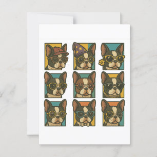 Boston Terrier Trendsetters Postcard