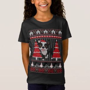 Boston Terrier Ugly Christmas Funny Dog Lover Xmas T-Shirt
