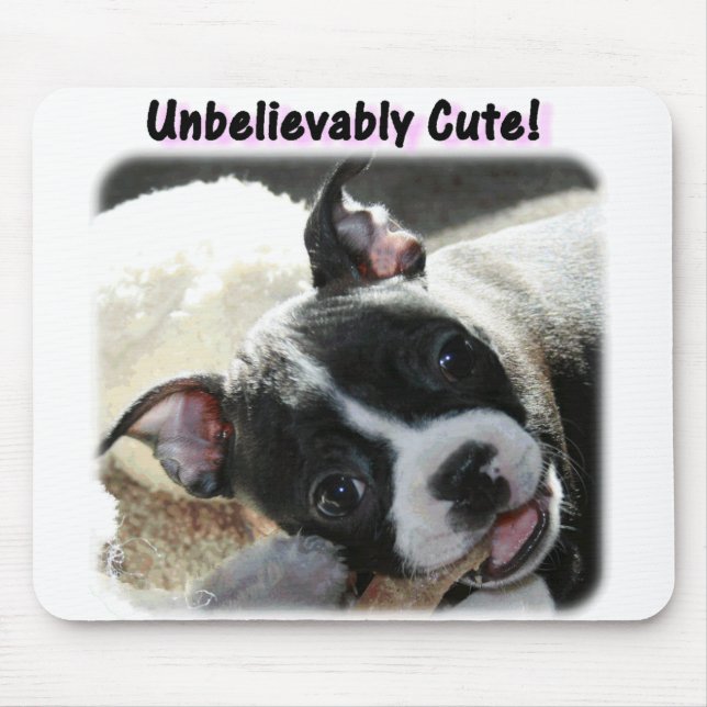 Boston Terrier:  Unbelievably Cute! Mouse Mat (Front)