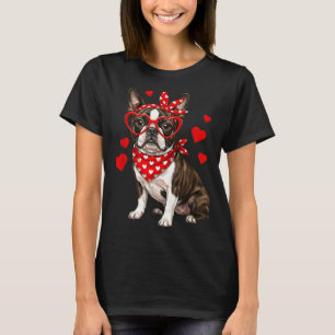 Boston terrier valentines day bostie lover dog T-Shirt