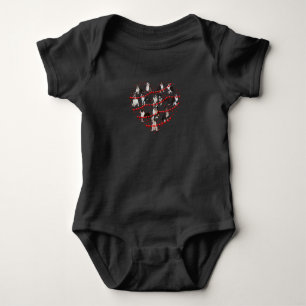 Boston Terrier Valentine's Day Red Heart Baby Bodysuit