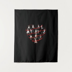 Boston Terrier Valentine's Day Red Heart Tapestry
