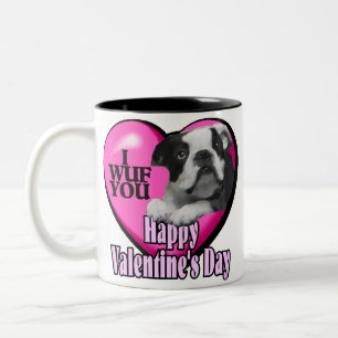 Boston Terrier Valentines Day Two-Tone Coffee Mug