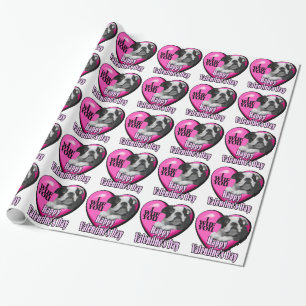 Boston Terrier Valentines Day Wrapping Paper