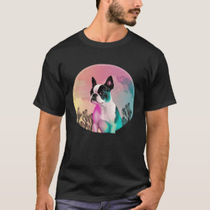 Boston Terrier Vaporwave Retrowave Aesthetic  1 T-Shirt
