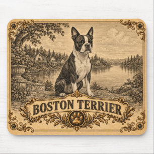 Boston Terrier, Vintage Heritage Dog Mouse Mat