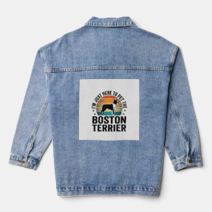 Boston Terrier Vintage Pet Lover Shirt Design_1 Denim Jacket