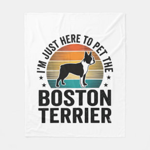 Boston Terrier Vintage Pet Lover Shirt Design_1 Fleece Blanket