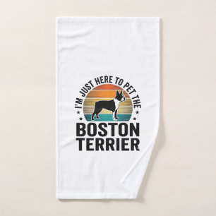 Boston Terrier Vintage Pet Lover Shirt Design_1 Hand Towel