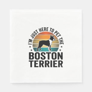 Boston Terrier Vintage Pet Lover Shirt Design_1 Napkin