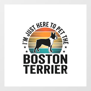 Boston Terrier Vintage Pet Lover Shirt Design_1 Window Cling