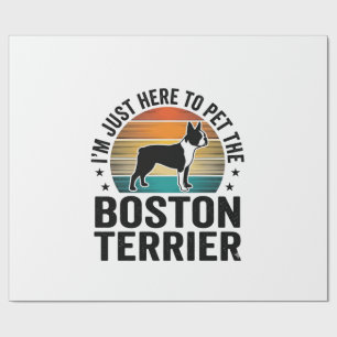Boston Terrier Vintage Pet Lover Shirt Design_1 Wrapping Paper