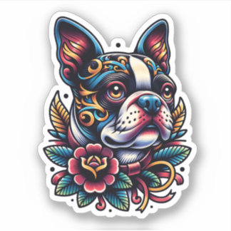 Boston Terrier Vinyl Dog Sticker