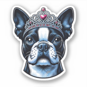 Boston Terrier Vinyl Sticker - Queen