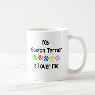 Boston Terrier Walks Design Coffee Mug