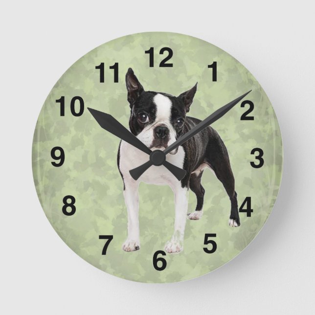 Boston Terrier Wall Clock (Front)