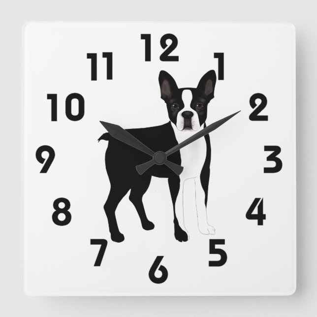 Boston Terrier Wall Clock (Front)