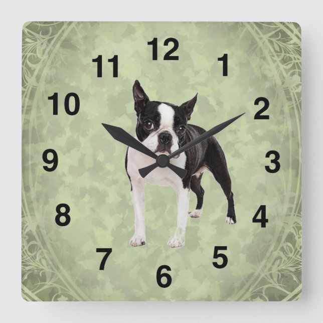 Boston Terrier Wall Clock (Front)