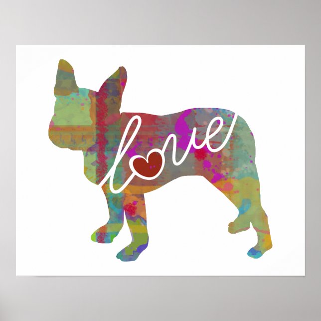 Boston Terrier Watercolor Poster (Front)