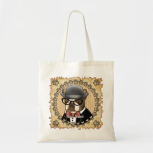 Boston Terrier Wearing Glasses Tote Bag