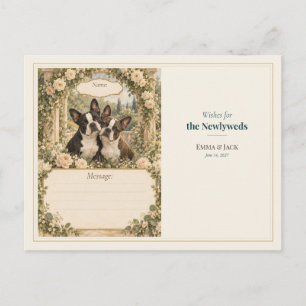 Boston Terrier Wedding Guest Book Wishes Postcard