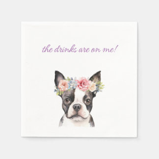 Boston Terrier Wedding Napkin