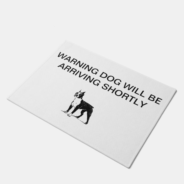 Boston Terrier Welcome Mat (Angled)