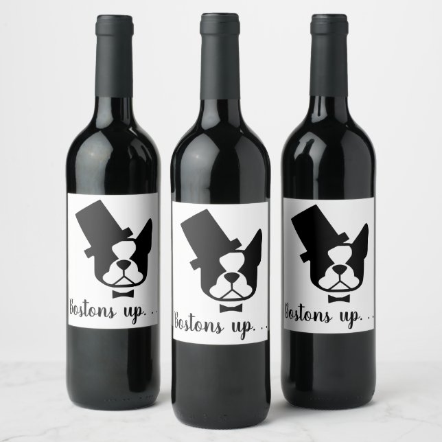Boston Terrier wine labels - Boston Terrier party (Bottles)