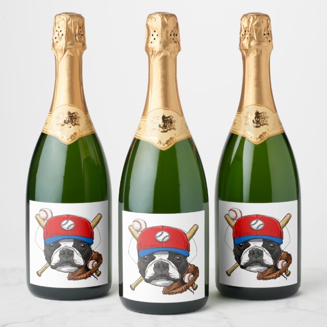 Boston Terrier Wine Sticker Funny Novelty Gift  (Bottles)