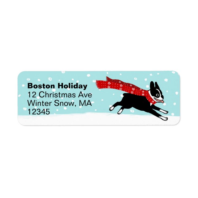 Boston Terrier Winter Holiday Cute Dog Christmas (Front)