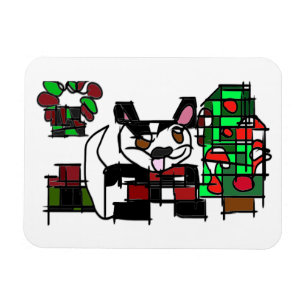 Boston terrier winter magnet