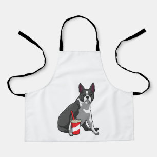 Boston Terrier with Drink Apron