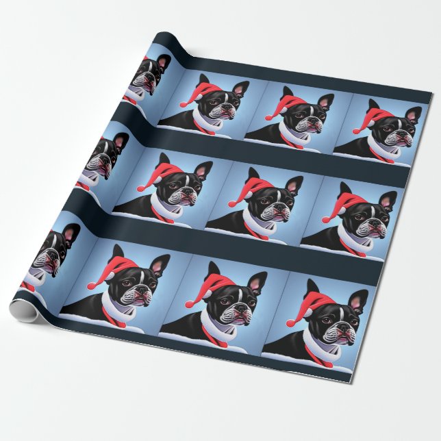 Boston Terrier Wrapping Paper (Unrolled)