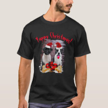 Boston Terrier Yappy Christmas Dog Mum And Dad