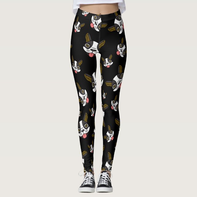 Boston Terriers #15 Leggings (Front)