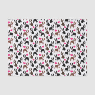 Boston Terriers and Hearts Tissue Paper