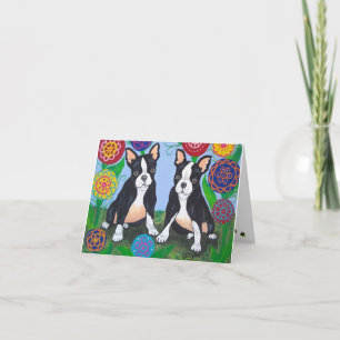 Boston Terriers "Friends" Notecard
