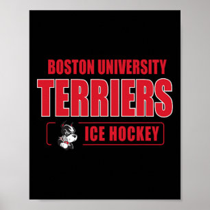 Boston Terriers Icon Script Ice Hockey - Neutral B Poster