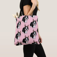 Boston Terriers Pattern All-Over Print Tote Bag