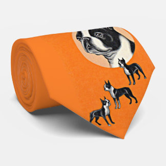 Boston terriers print tie