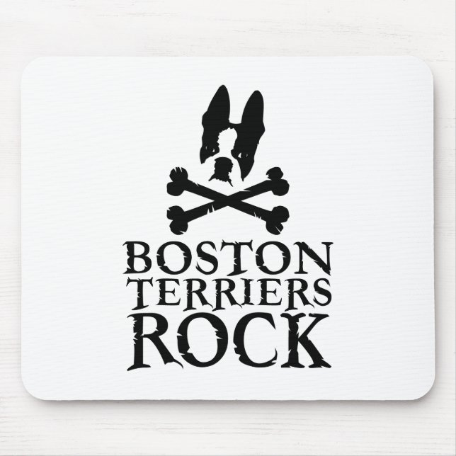 Boston Terriers Rock Mouse Mat (Front)
