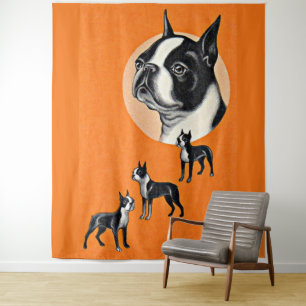 Boston terriers tapestry