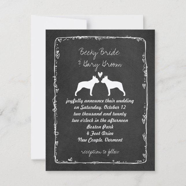 Boston Terriers Wedding Announcement (Front)