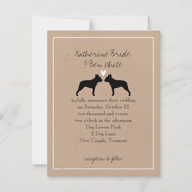 Boston Terriers Wedding Invitation (Front)